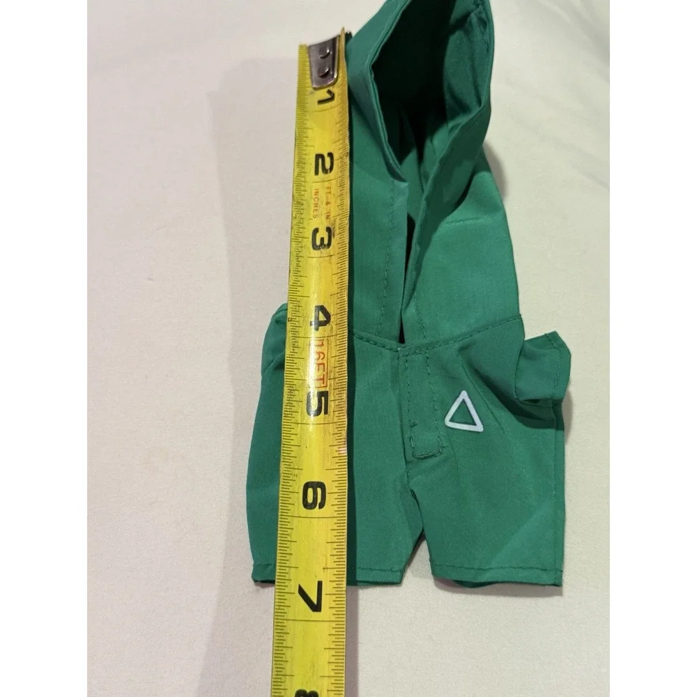 Labubu green outfit with‎ white triangle symbol Squid Game